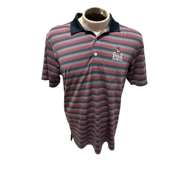 Dunning Golf PGA Championship 2022 Southern Hills Polo Shirt M Stripe - Picture 1 of 6